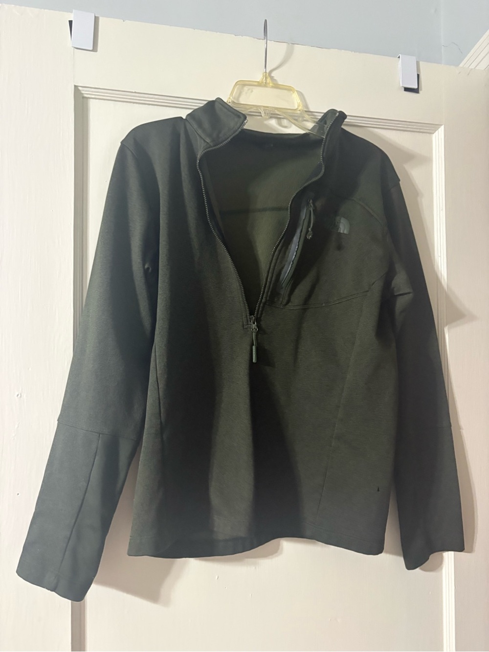 The North Face Men's Dark Olive Quarter-Zip Shirt Jacket
